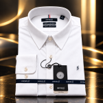 חולצת Impress 5100 לבנה מקופלת עם צווארון אמריקאי, כיס ותווית ללא גיהוץ